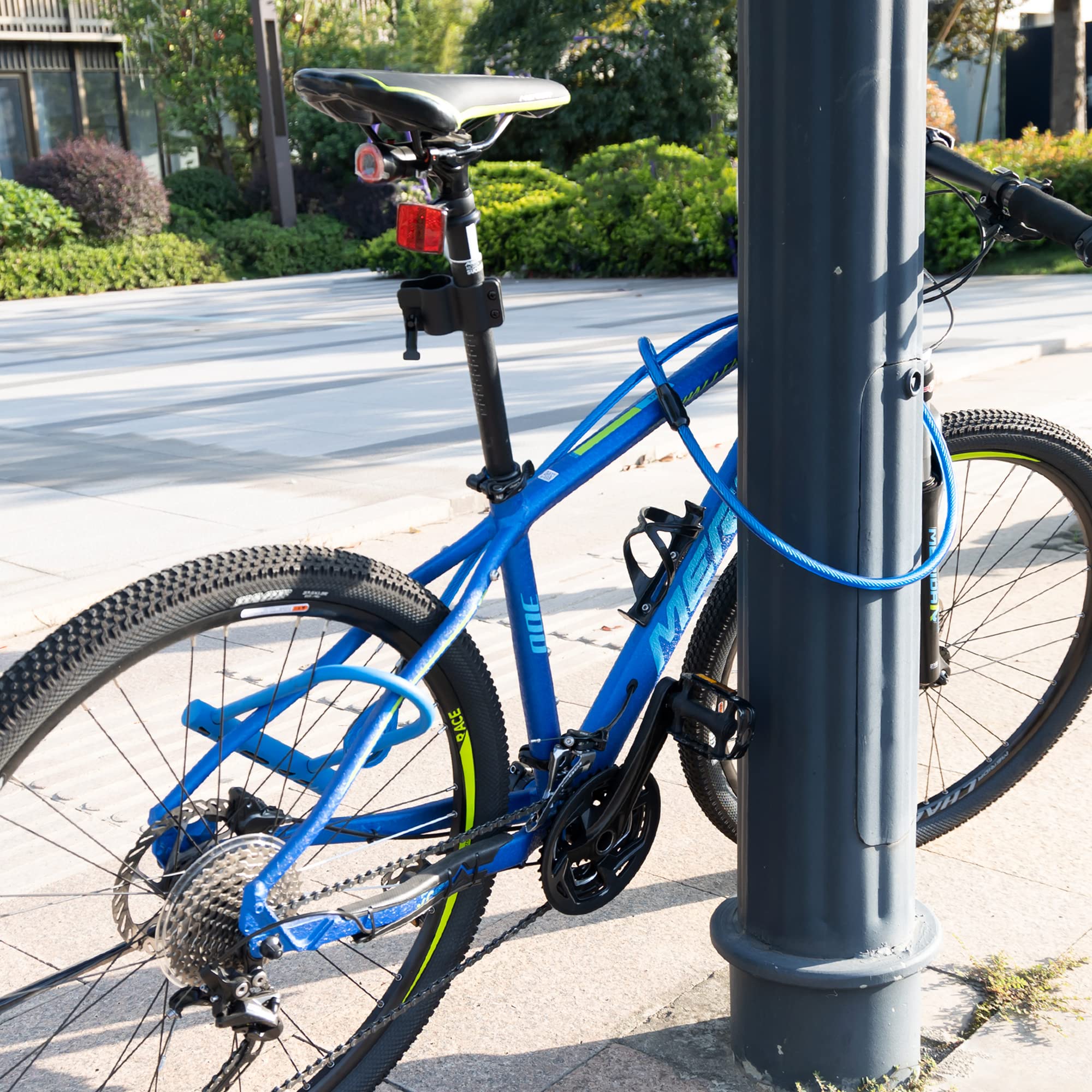 Heavy Duty 14mm Bike U Lock with 12mm x1.5m Anti-Theft Cable & Mounting Bracket - Secure Bicycle Lock for Mountain, Road & Folding Bikes (Navy Blue) - Perfect for Urban Commuting, Campus Safety & Outdoor Cycling