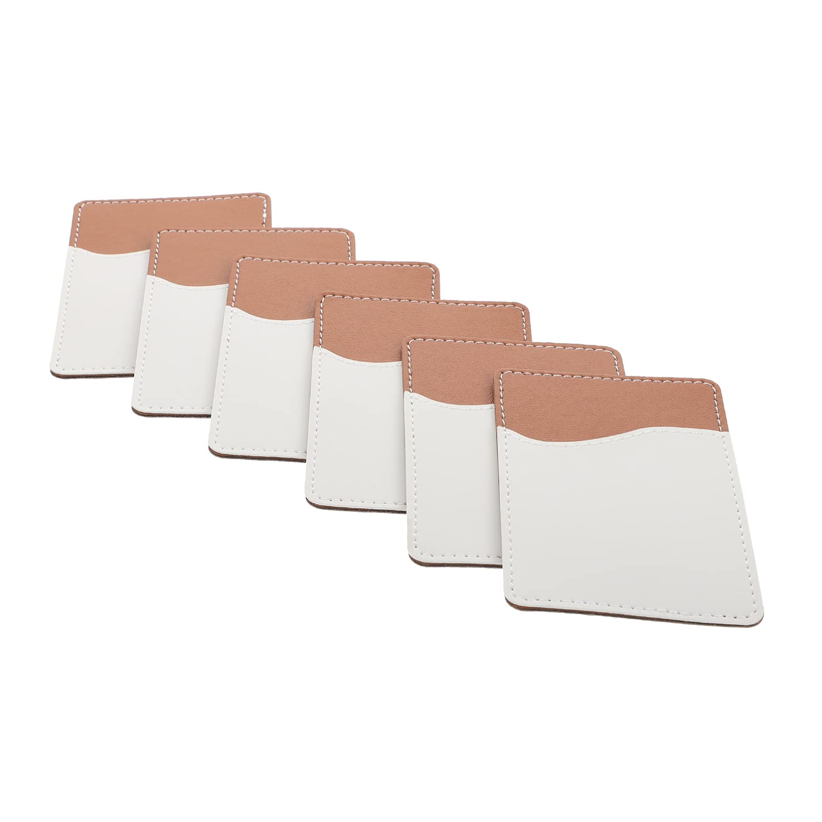 EXCEART 6 Pack Sublimation Blank Phone Card Holder - Leather Adhesive Back Pocket Wallet for ID, Business Cards & Credit Cards | Perfect for Daily Use, Travel & Office Organization