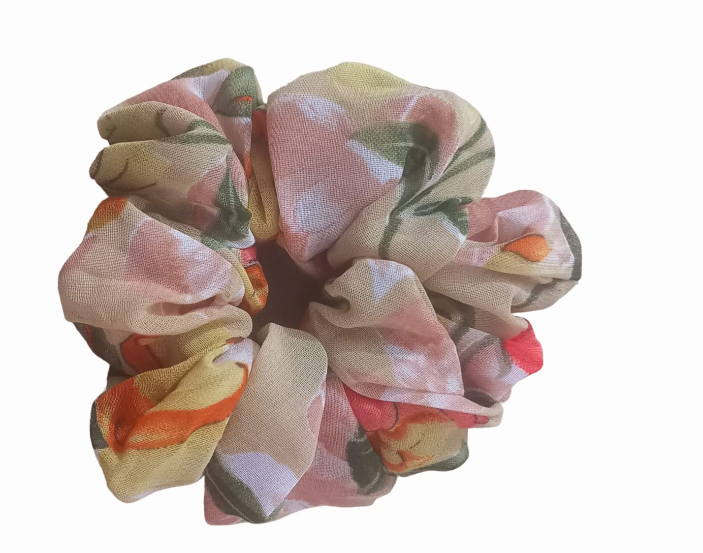 6 Pack Soft Chiffon Hair Bands for Women & Girls - Floral Hair Scrunchies & Ponytail Holders - Perfect for School, Work, Parties & Everyday Use - Gentle Hair Accessories for All-Day Comfort