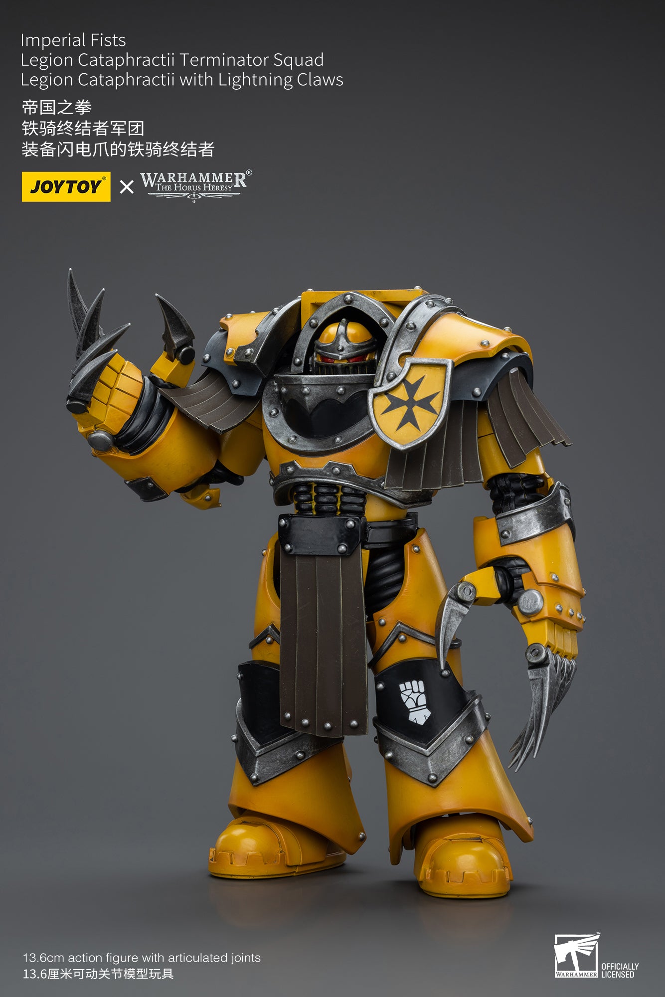 1/18 Scale JOYTOY Warhammer The Horus Heresy Imperial Fists Legion Cataphractii Terminator Squad Action Figures - Perfect for Collectors, Wargaming & Display