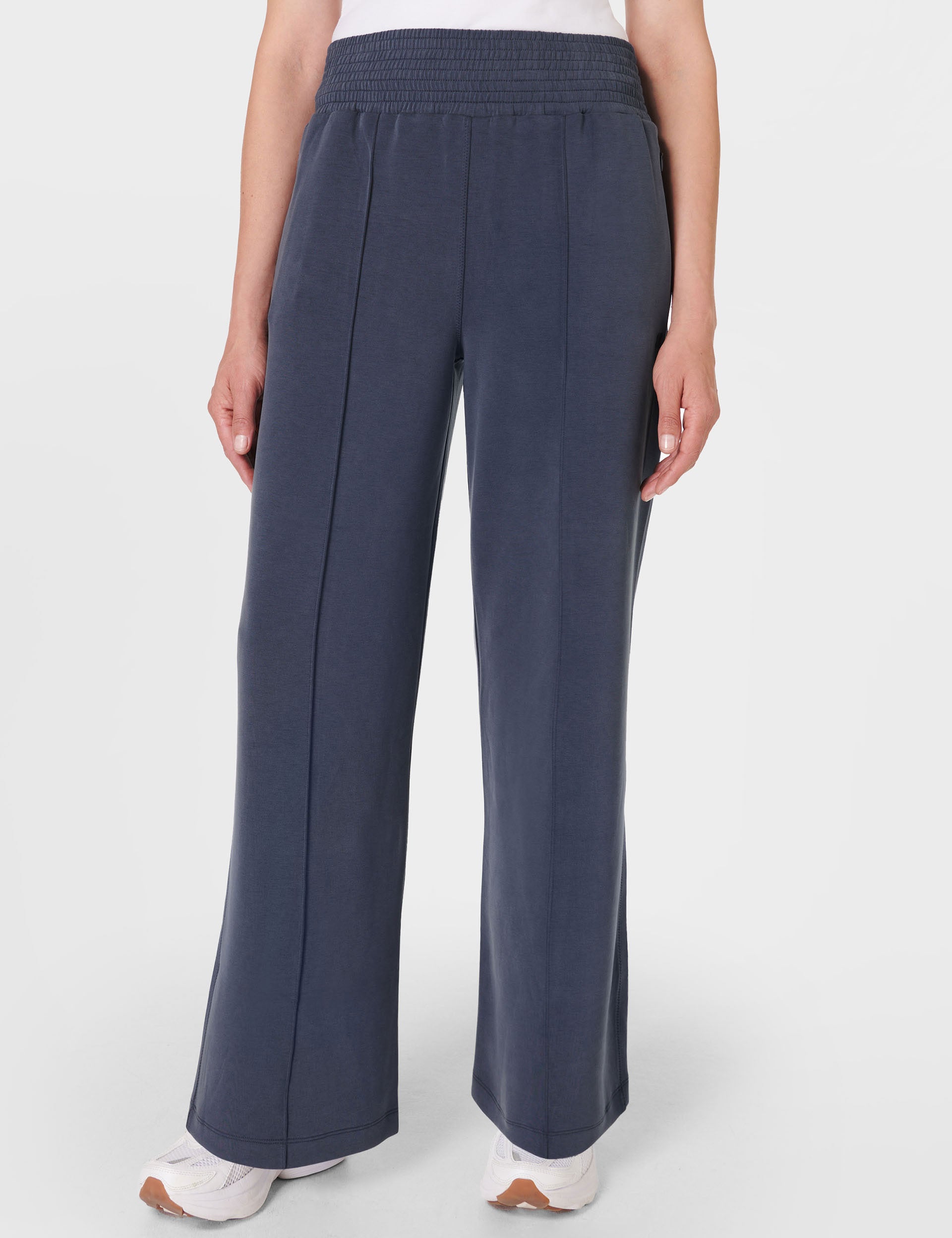 Sand Wash Cloud Weight Track Trousers for Women - Navy Blue Joggers for Running, Yoga & Lounge Wear | Comfortable Athletic Pants