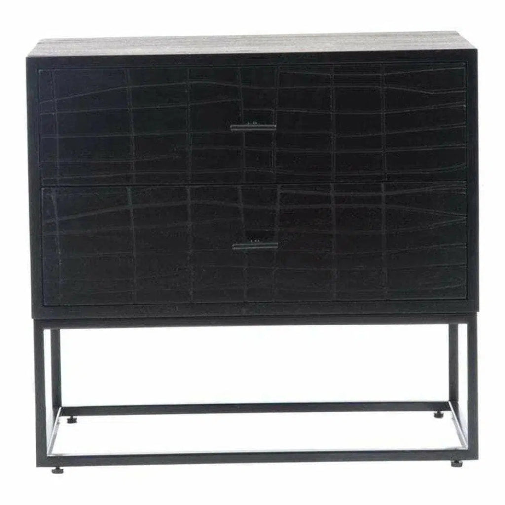 23.5 Inch Modern Nightstand with Drawer - Black Bedside Table for Bedroom, Living Room, or Guest Room - Sleek Contemporary Design with Ample Storage Space