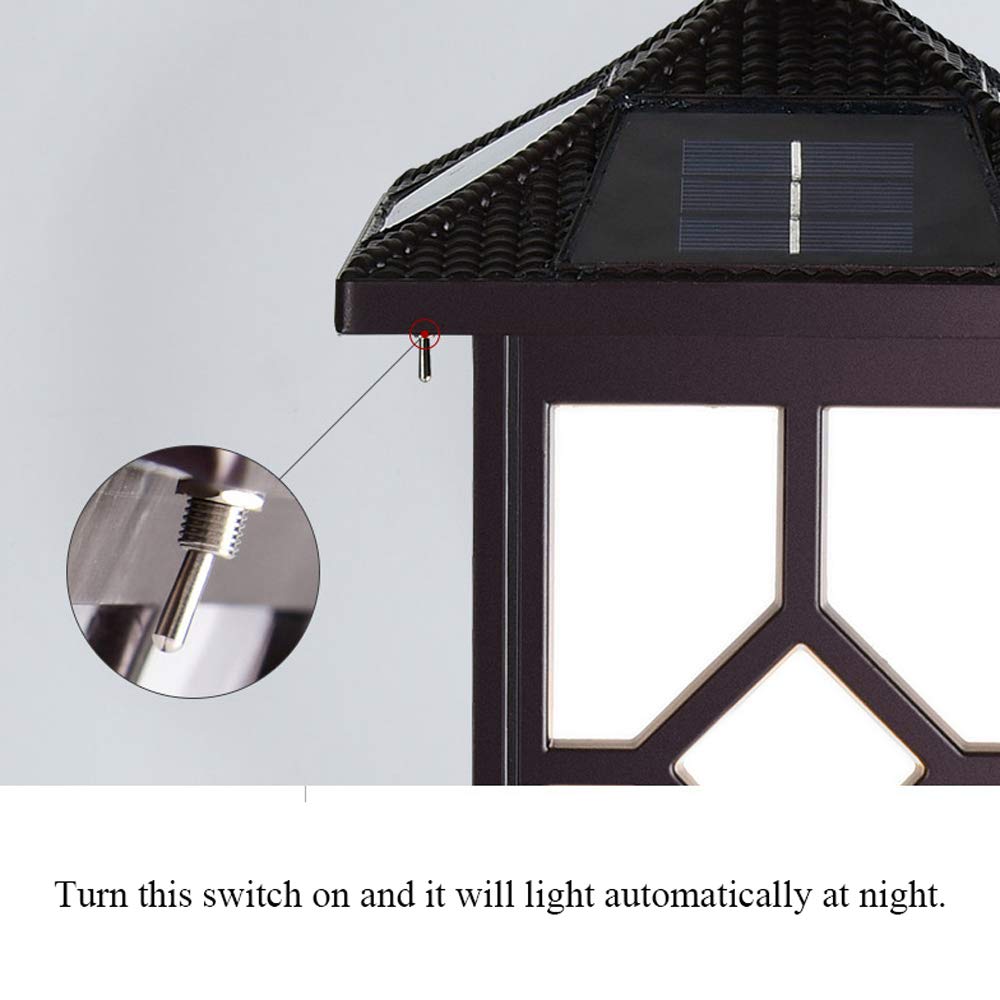 Solar Powered LED Garden Lights - Waterproof IP55 Outdoor Landscape Lighting with Auto Sensor for Lawn, Park, Villa Pathway & Street Decor | Weatherproof Exterior Post Lantern for Nighttime Illumination