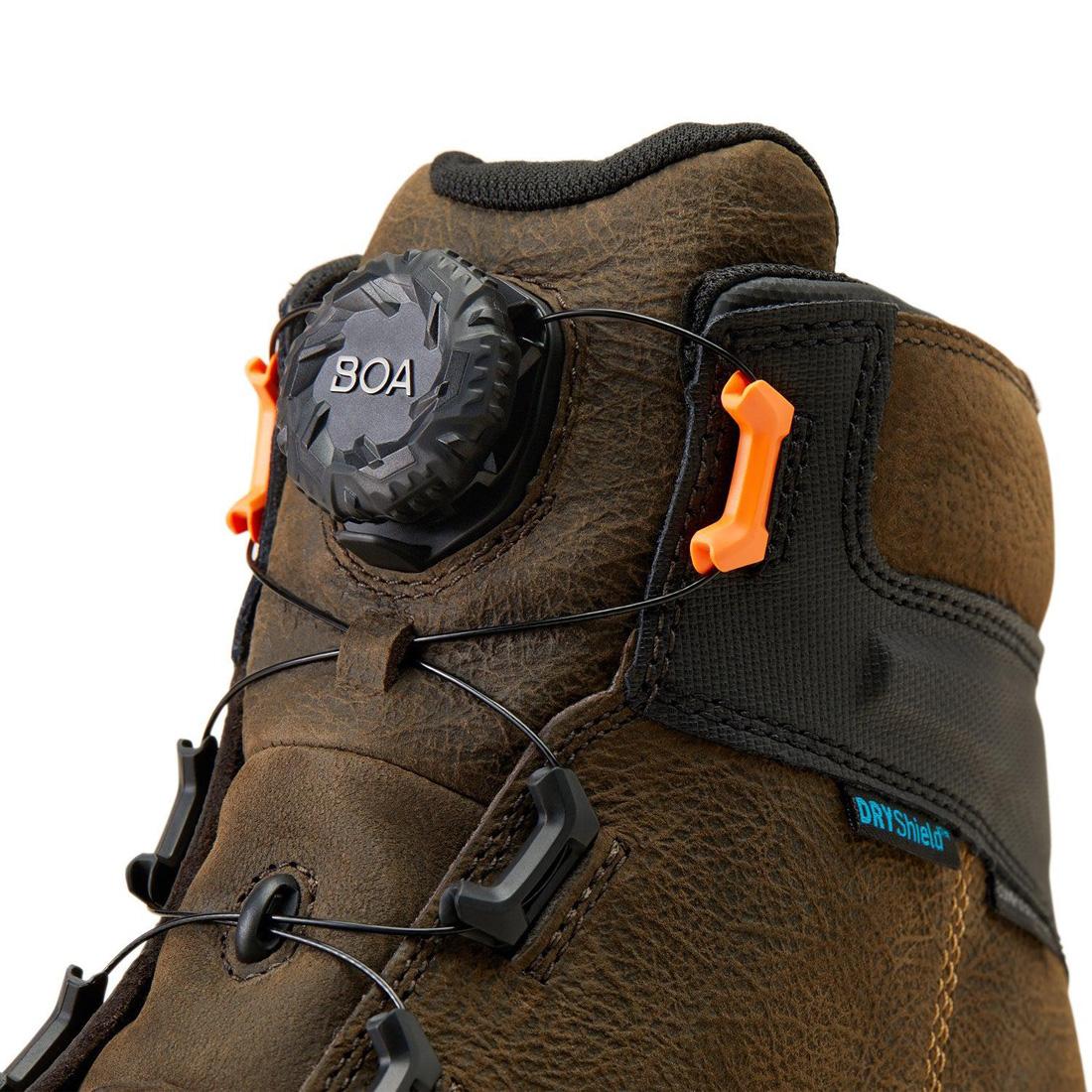 Stump Jumper 6 Inch Composite Toe Waterproof Work Boots for Men - Dark Hickory Safety Shoes for Construction, Hiking & Outdoor Work