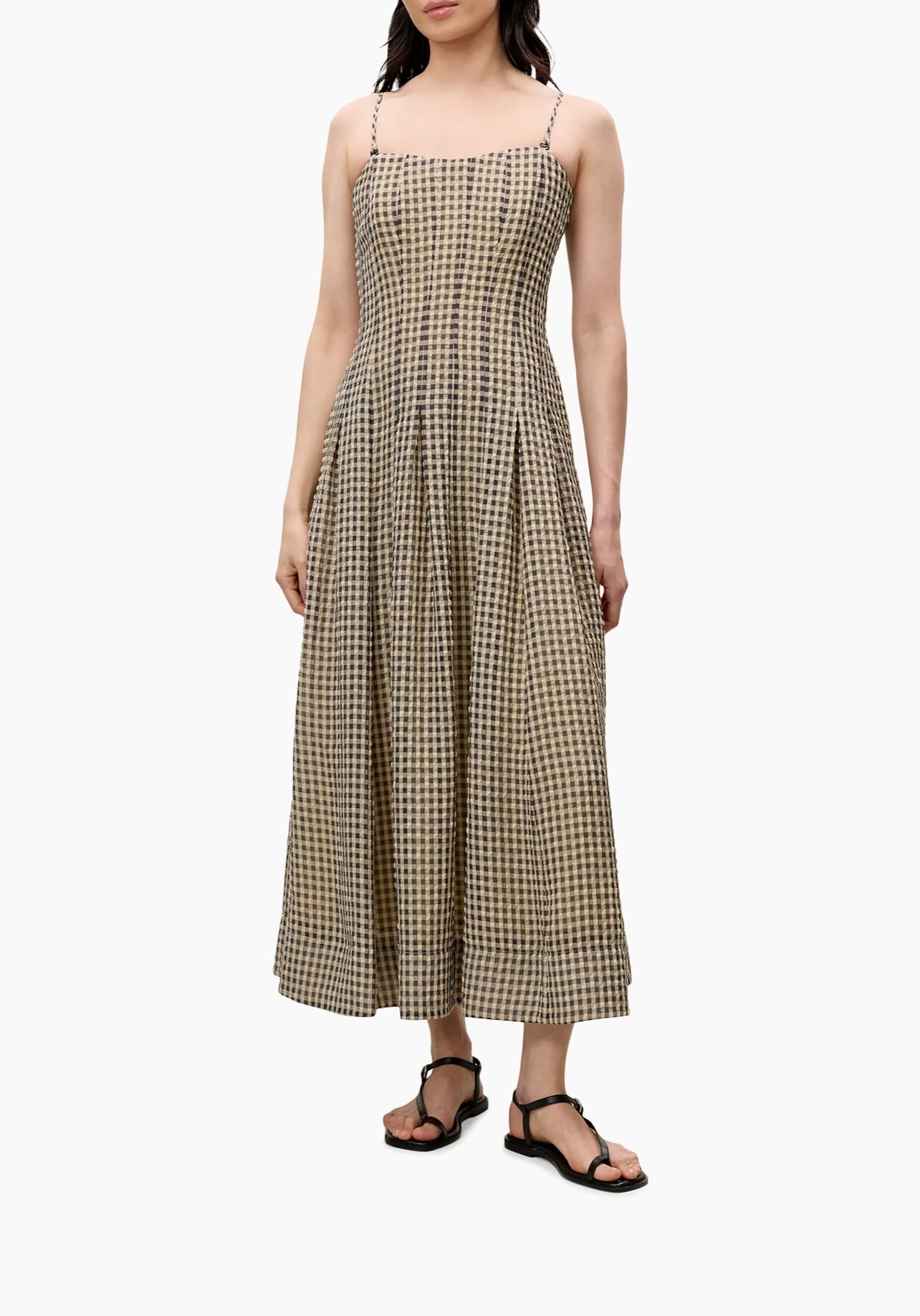 Aster Gingham Dress for Women - Floral Print Summer Sundress with Pockets | Perfect for Beach Vacation, Picnic & Casual Outings