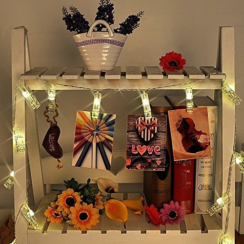 20 LED Photo Clip String Lights with 3M USB Power - Decorate Walls, Bedrooms, Parties & Hang Photos, Notes, Artwork - Perfect for Home, Dorm, Wedding & Event Decor
