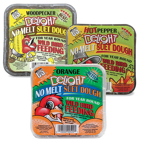 No Melt Suet Sampler - Set of 6 High Energy Bird Feed Cakes for Year-Round Wild Bird Feeding | Perfect for Backyard Birdwatching & Outdoor Bird Feeders