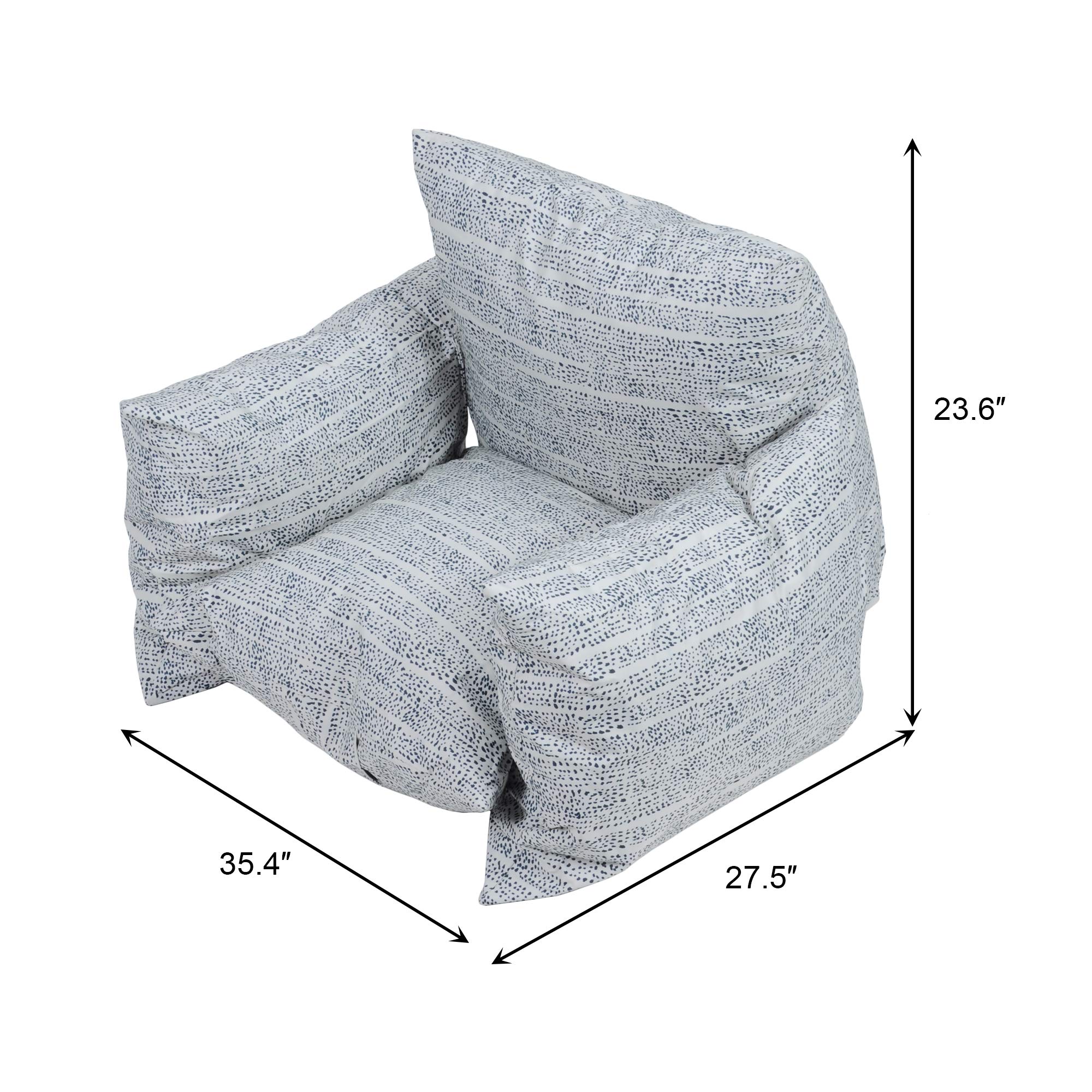 Dporticus Inflatable Floor Sofa Cushion - Lightweight Gaming Chair, Bean Bag Lounger for Adults, Portable Lazy Couch for Living Room, Bedroom & Outdoor Use - Comfortable Seating for Video Games, Movie Nights & Relaxation (Gray)