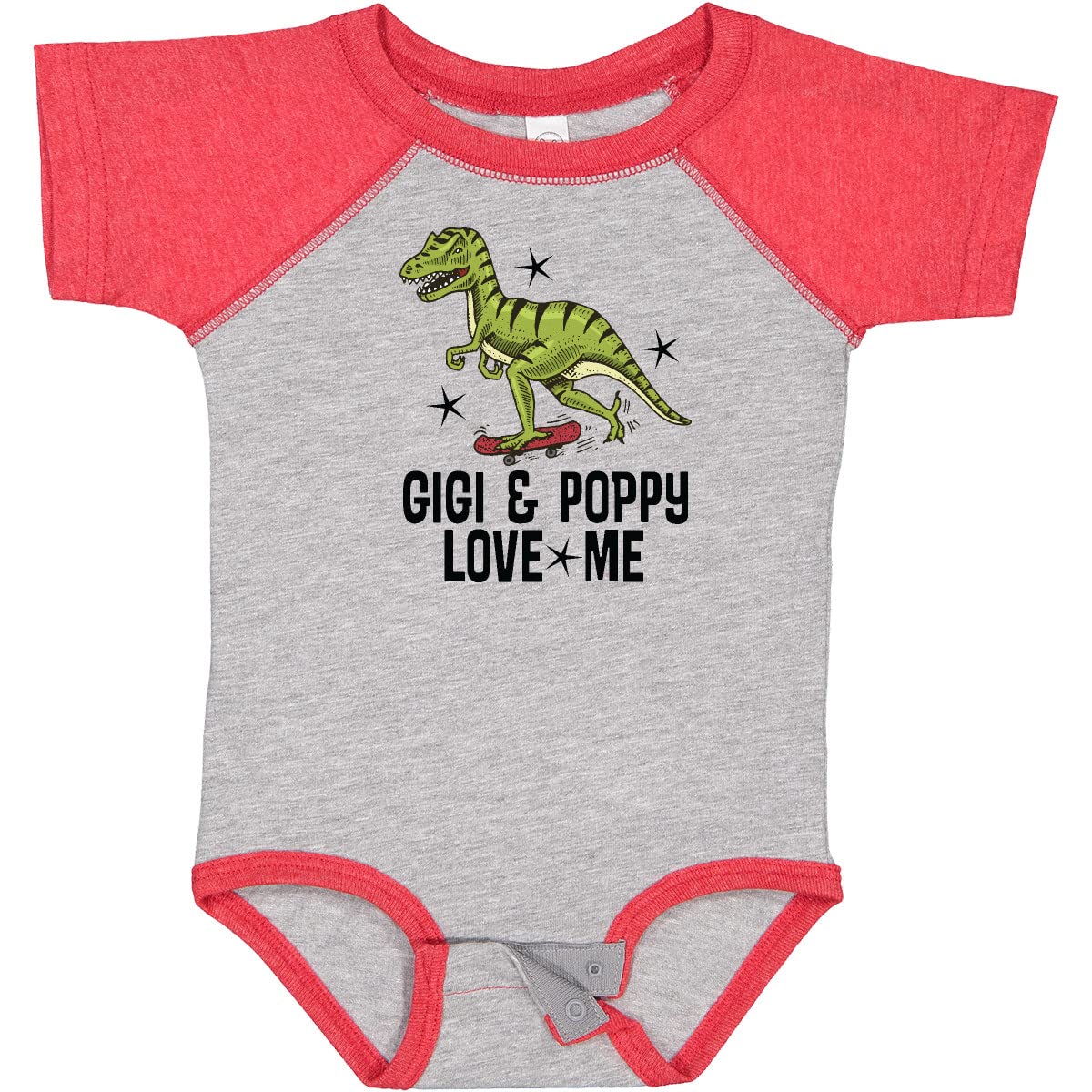 Inktastic Gigi and Poppy Love Me Dinosaur Baby Bodysuit - Cute Dinosaur Print Onesie for Infants & Toddlers - Perfect for Playtime, Daycare, and Family Photos