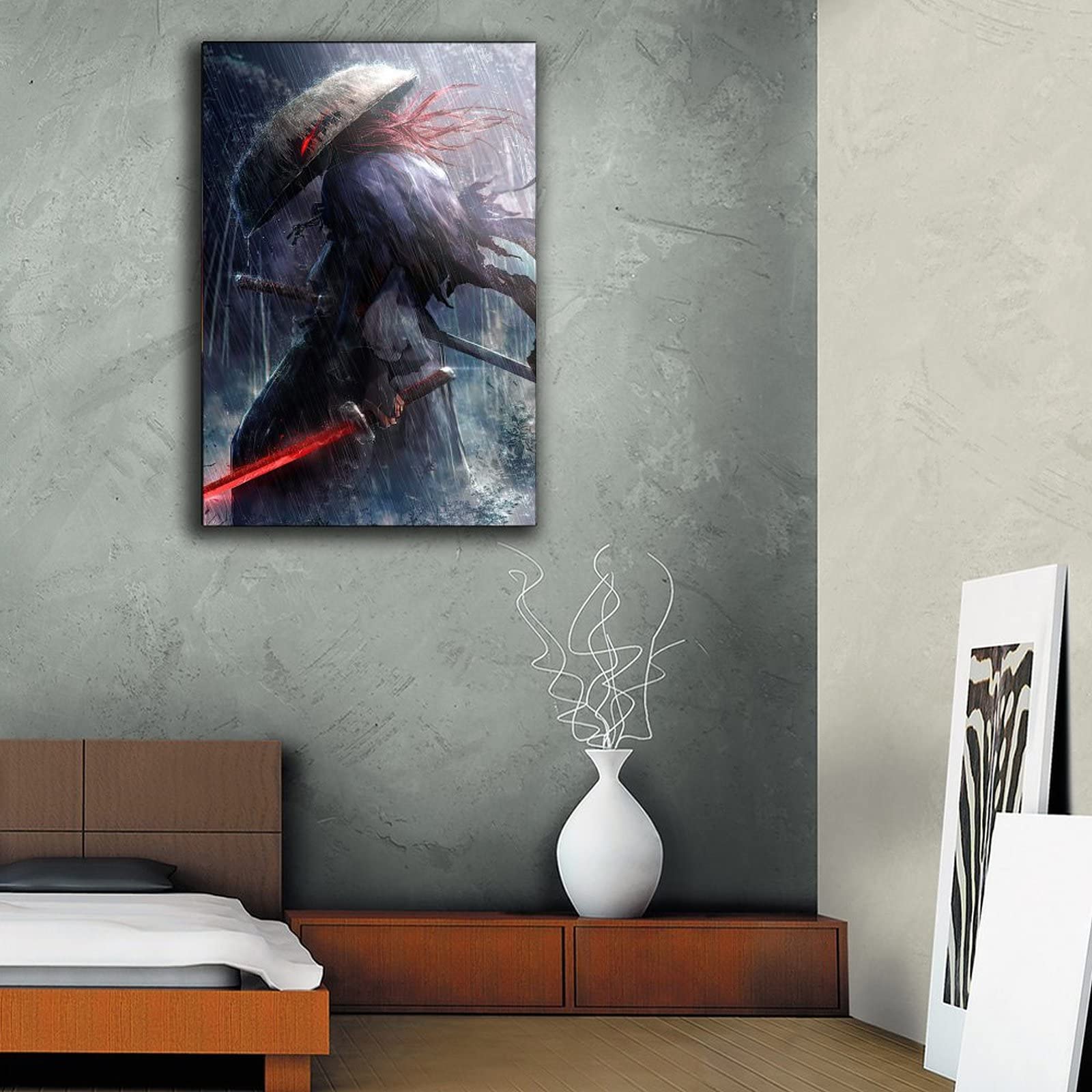 Dark Samurai Ninja Ronin Classic Poster - 24x36 Inch (60x90cm) Framed Wall Art for Home & Office Decor - Perfect for Bedroom, Living Room, Kids Room & Man Cave