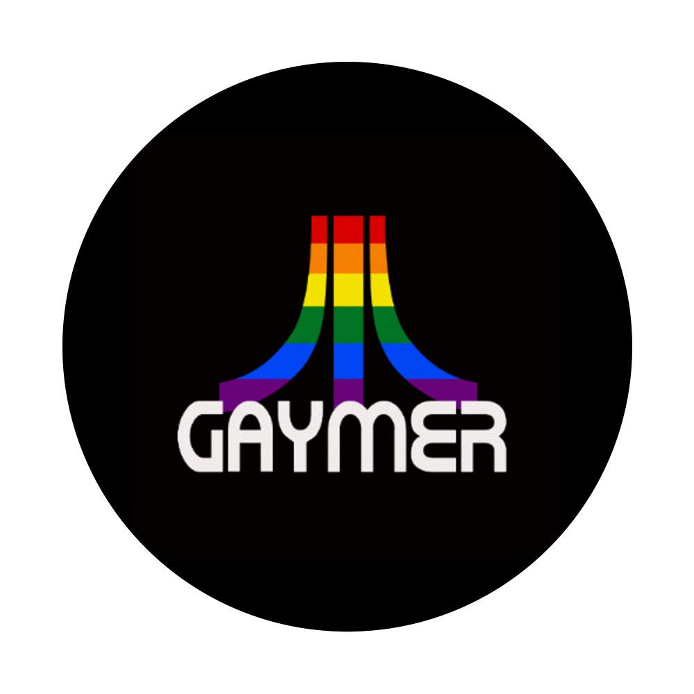 Rainbow Retro Vintage GAYmer Gamer Video Game PopSockets Phone Grip & Stand for iPhone, Samsung, Tablets - Perfect for Gaming, LGBTQ+ Pride, and Everyday Use