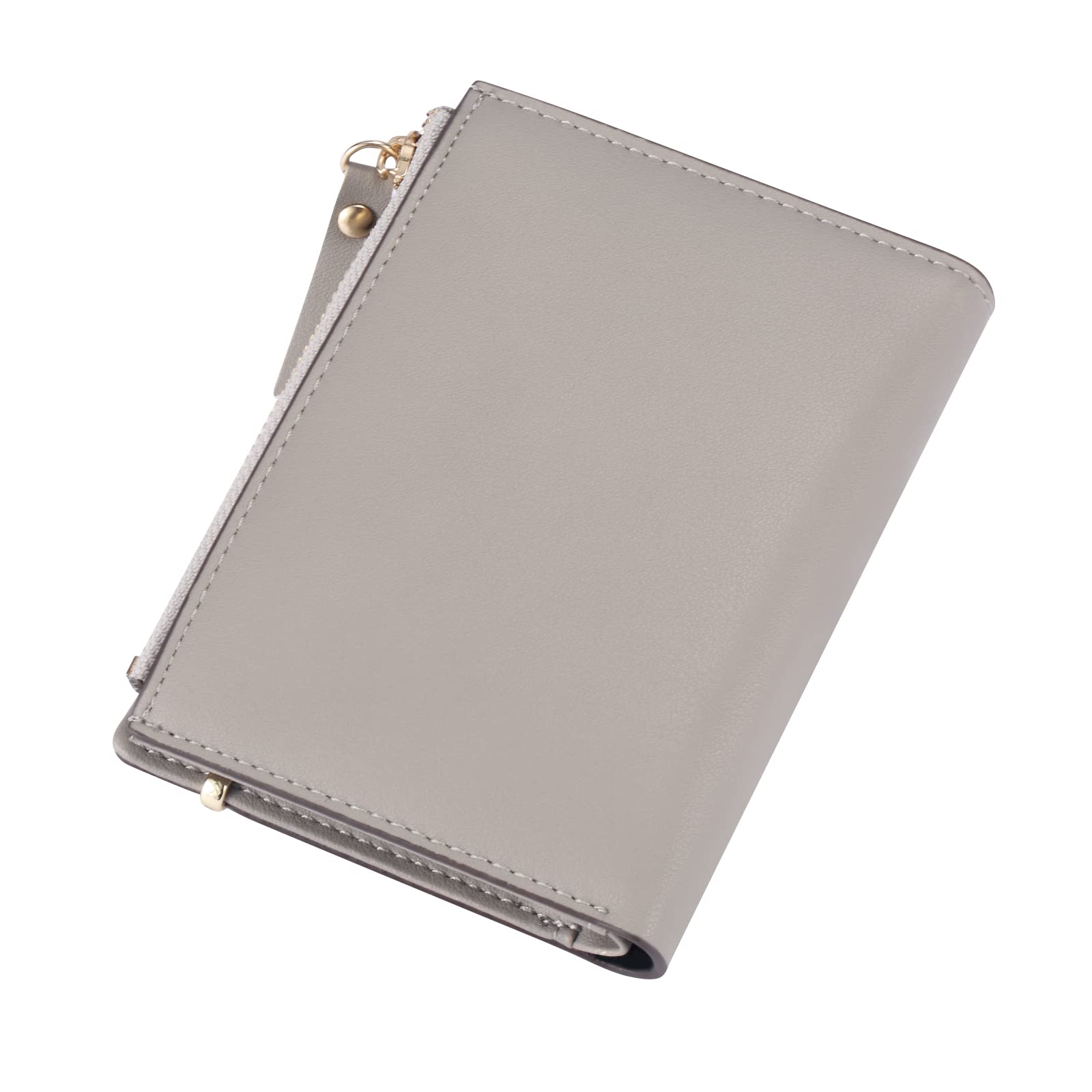 CHAOFANXI Women's Credit Card Holder - Slim PU Leather Wallet with 5 Card Slots & ID Window - Small Ladies Wallet Organizer for Credit Cards, Business Cards & Cash (Gray) - Perfect for Everyday Use, Travel & Minimalist Purse Organization