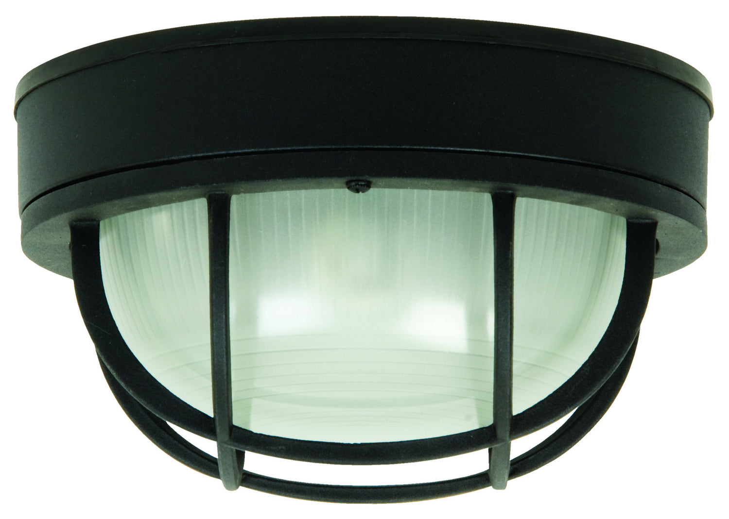 Textured Black Bulkheads Oval & Round One Light Flushmount Ceiling Fixture - Perfect for Hallway, Bedroom or Bathroom Lighting