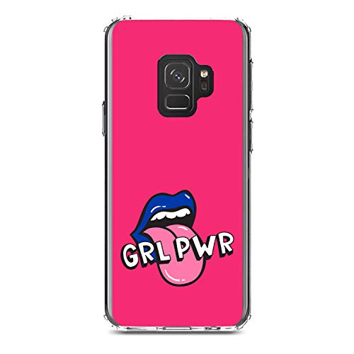 Girl Power - GRL PWR - Loud Mouth, Pink & Blue On Clear Case
