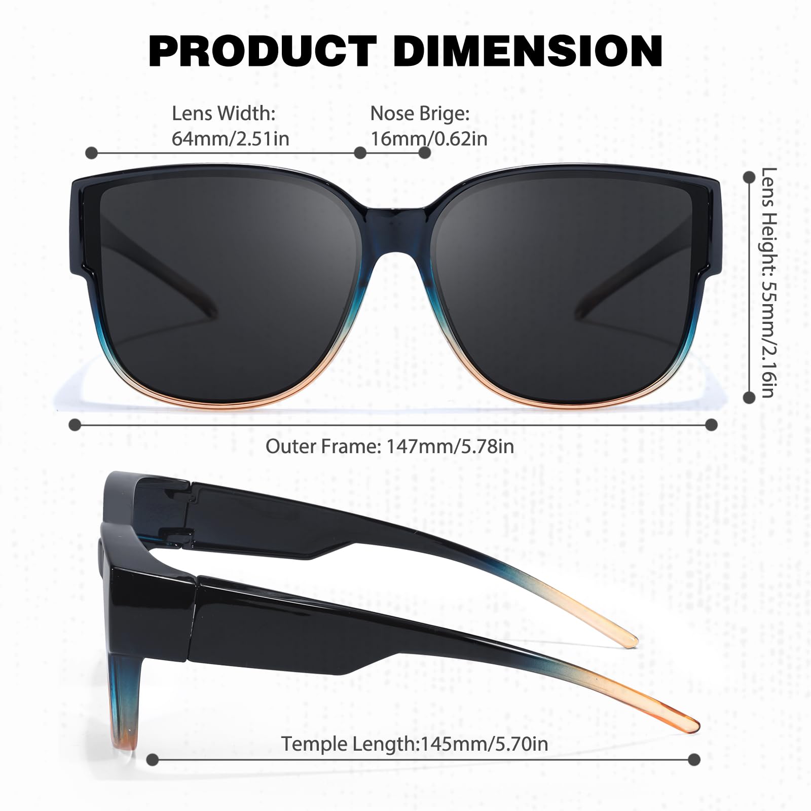 Myiaur Polarized Fit Over Sunglasses for Women - UV400 Protection for Outdoor Activities