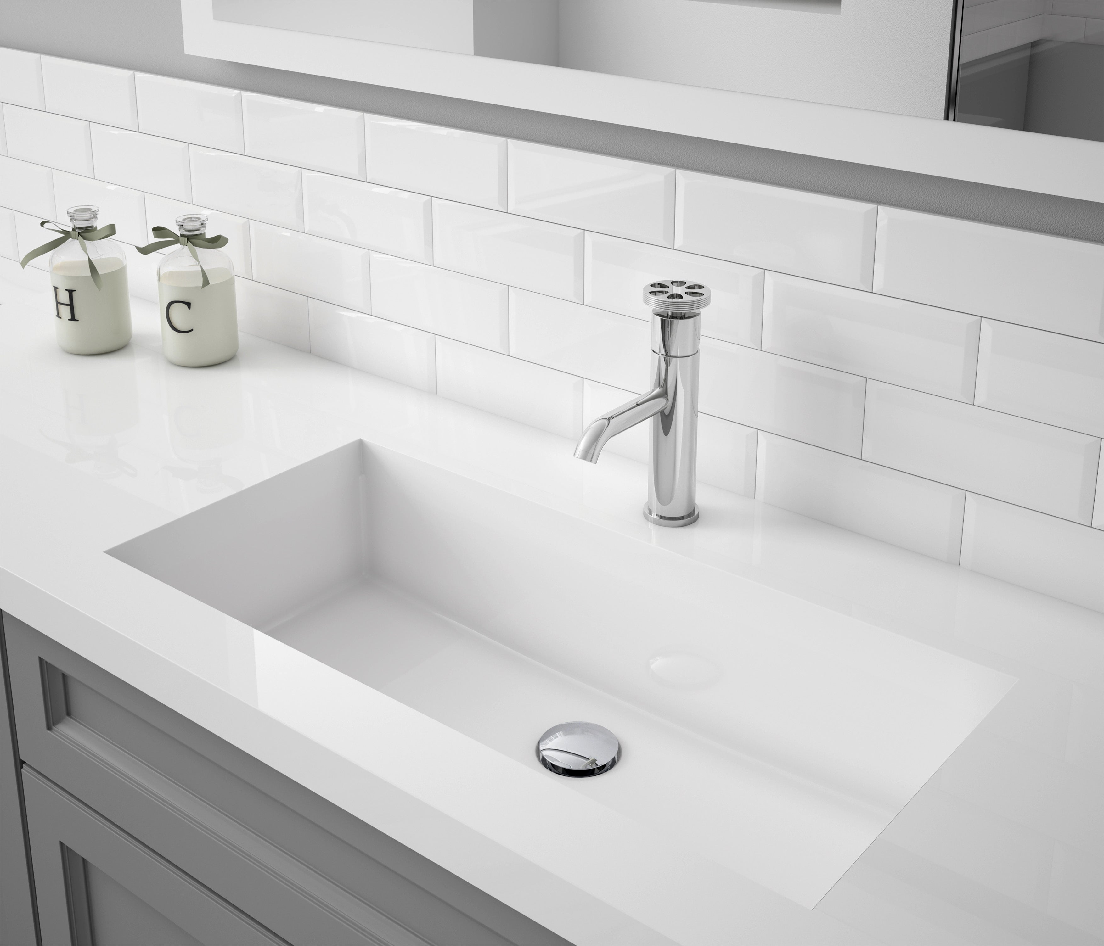 Ancona Nova Series Single Lever Chrome Bathroom Faucet - Modern Waterfall Spout Design for Sink Vanity, Perfect for Home & Hotel Bathroom Renovation
