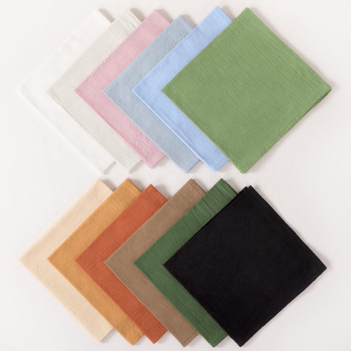 Premium Black Linen Napkins Set of 10 - 17