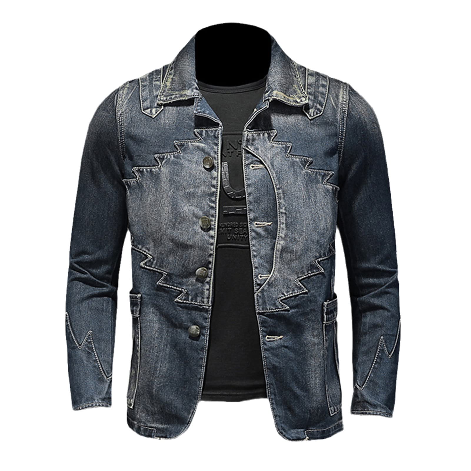 Men's Slim Fit Single Breasted Denim Jacket - Casual Jean Jacket for Everyday Wear, Work & Outdoor Activities