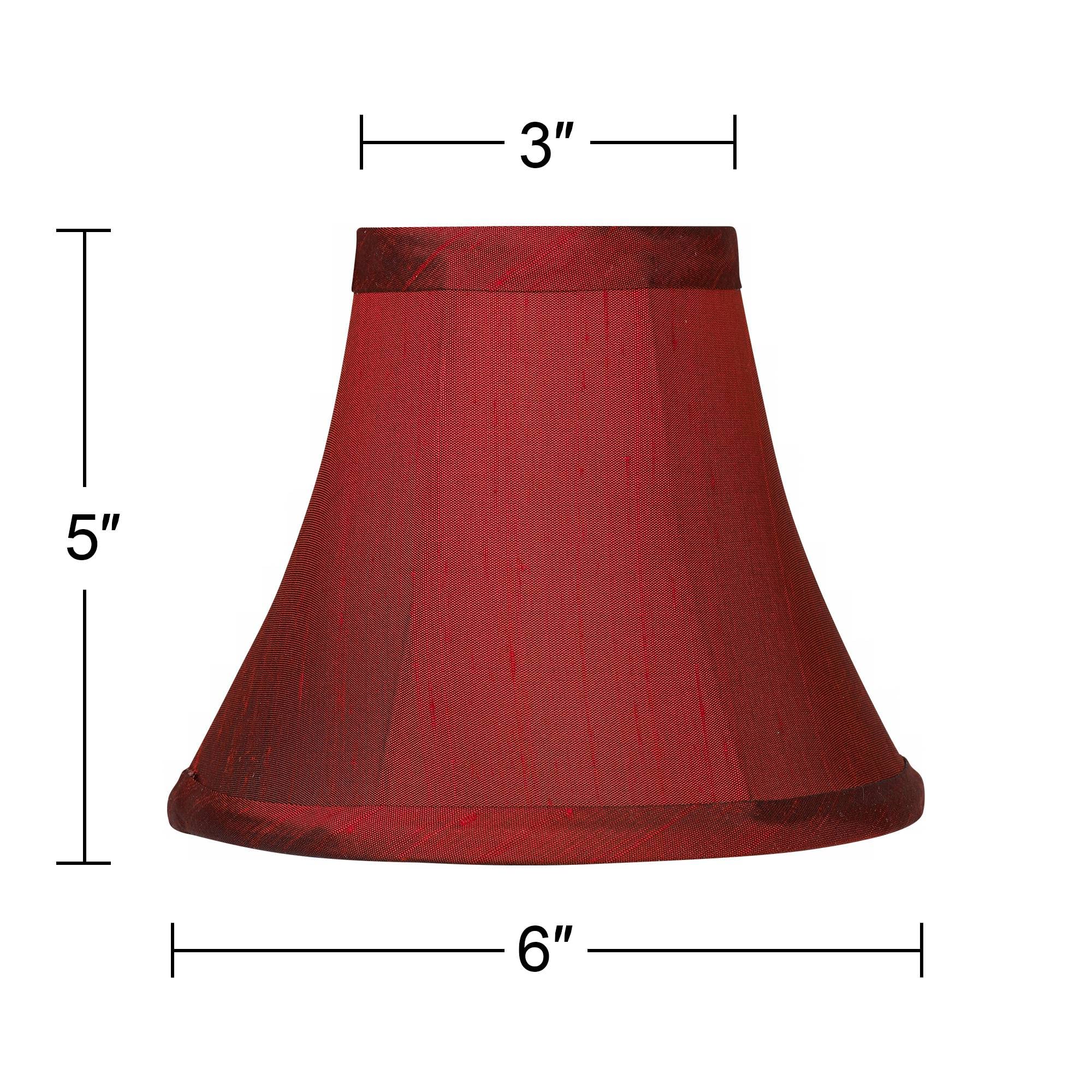 8 Pack Deep Red Faux Silk Bell Lamp Shades - 3