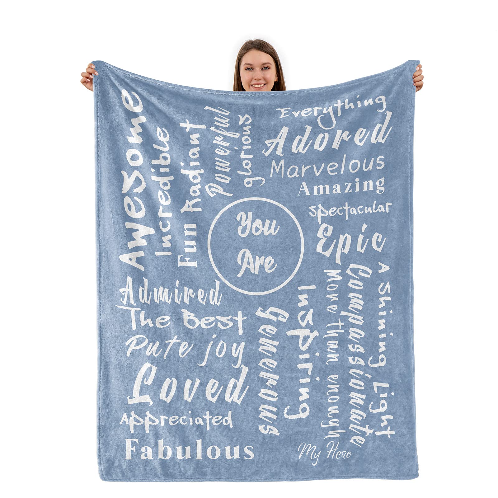 You Are Awesome Inspirational Blanket - 50x60 Inch Soft Fleece Throw for Women & Men - Perfect Gift for Mother's Day, Birthday, Get Well After Surgery - Cozy Comfort for Home, Office, or Hospital Use
