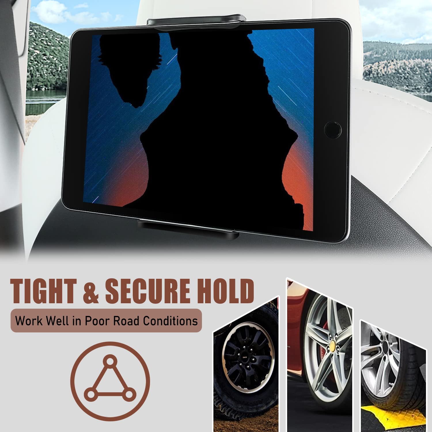 Tesla Model 3/Y Car Phone Holder - Headrest Mount for Tablets & Phones - Perfect for Backseat Entertainment