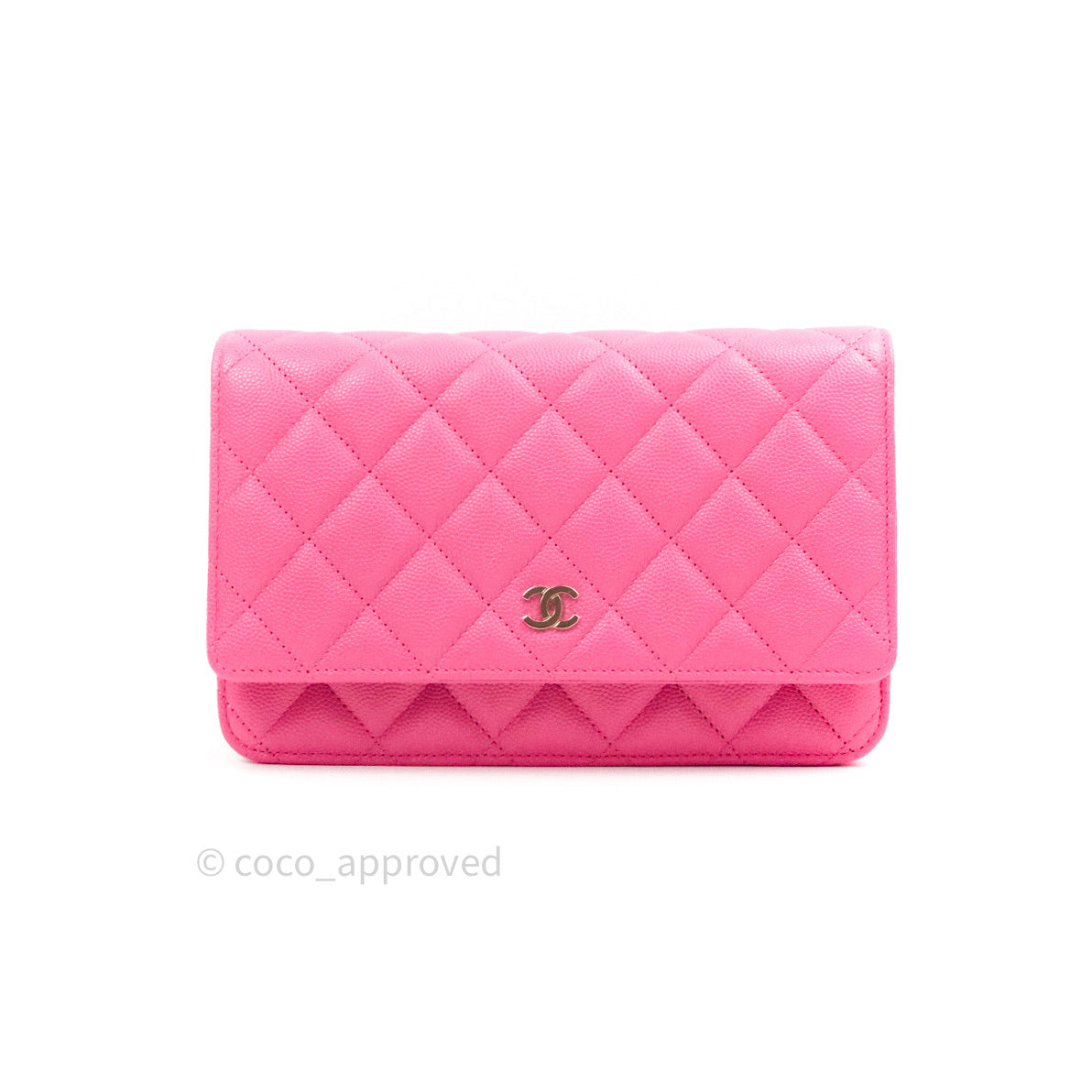 Chanel Caviar Quilted Wallet on Chain WOC in Pink with Light Gold Hardware - Perfect for Evening Events, Date Nights & Luxury Fashion Accessories
