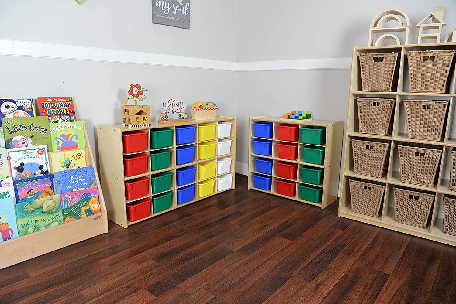 Contender 12 Compartment Kids Toy Storage Cabinet - Daycare & Classroom Organizer for Art Supplies, Crafts & Toys - Durable 100% Plywood Cubby Shelves - Perfect for Playrooms, Preschools & Homeschooling