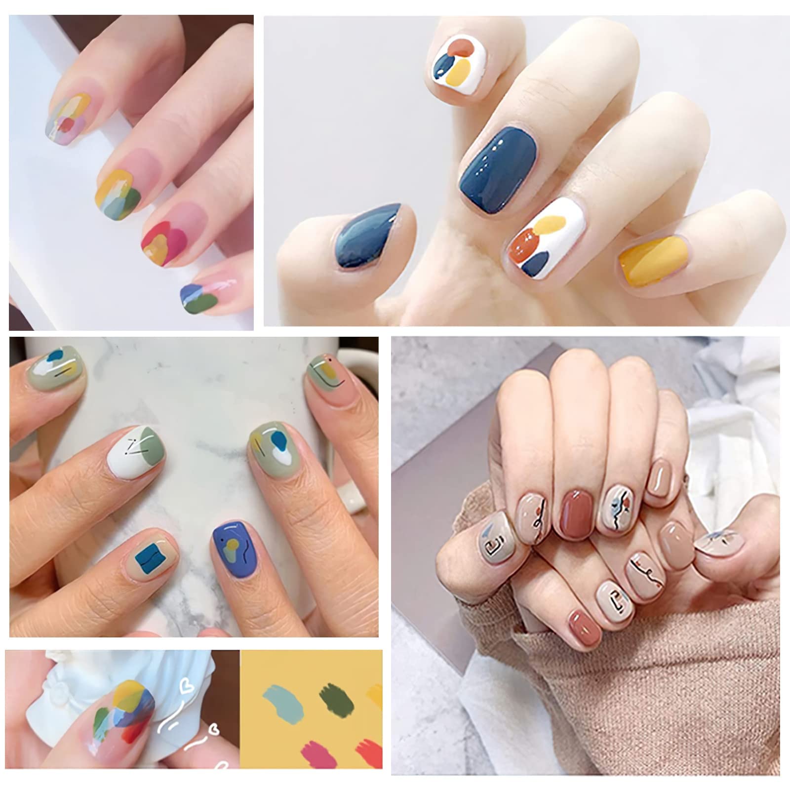 8 Colors UV Nail Stamping Gel Polish Set - Red Black White Purple Blue Silver Soak Off Printed Polish for Nail Stamp Plate & Stamper | DIY Nail Art Design Kit for Salon, Home Manicure & Professional Nail Artists