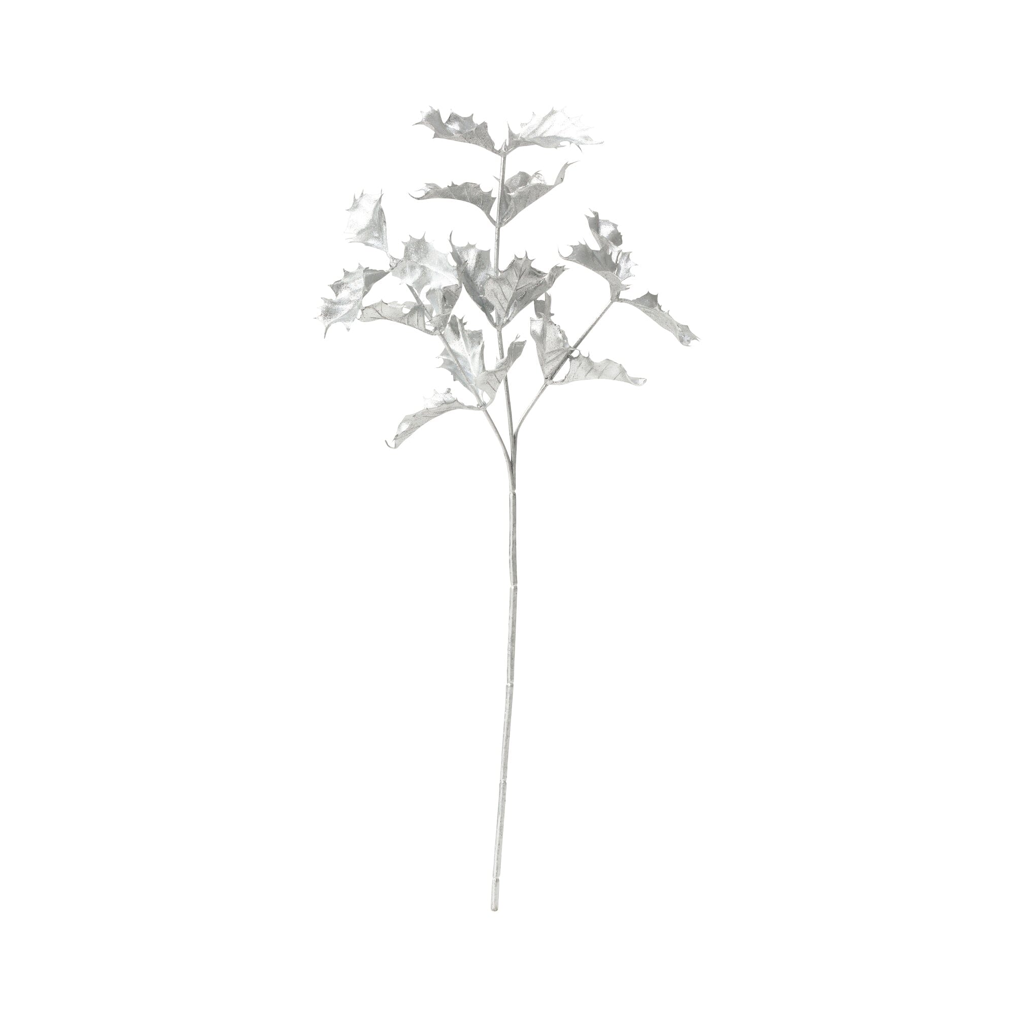 Artificial Holly Silver Plants - Realistic Faux Greenery for Home Decor, Christmas, and Holiday Decorations
