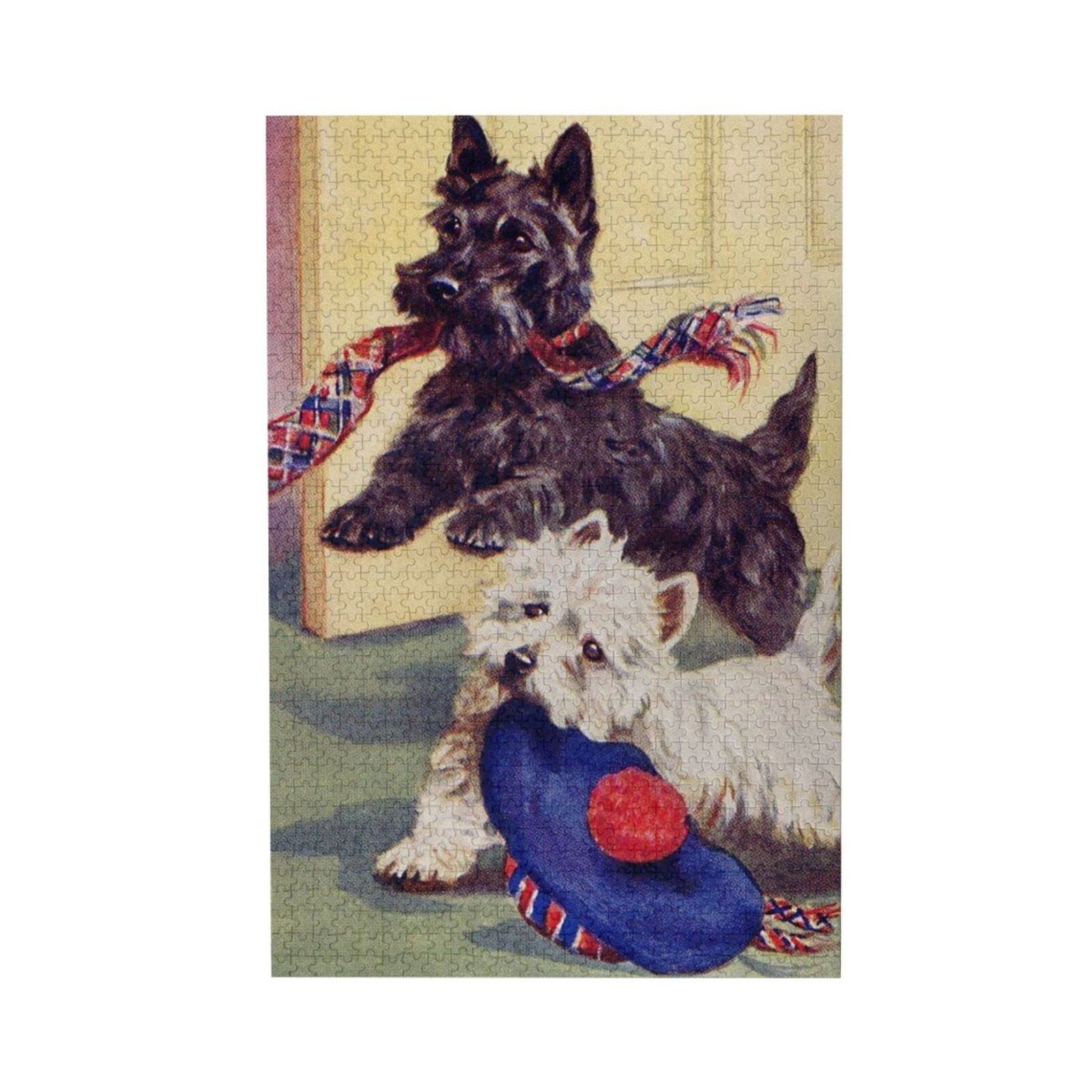 500-Piece Jigsaw Puzzle for Adults & Kids - Cute Scottie Dog Design, Fun Family Game to Improve Hand-Eye Coordination | Perfect for Family Game Nights, Kids' Room Decor, and Educational Activities