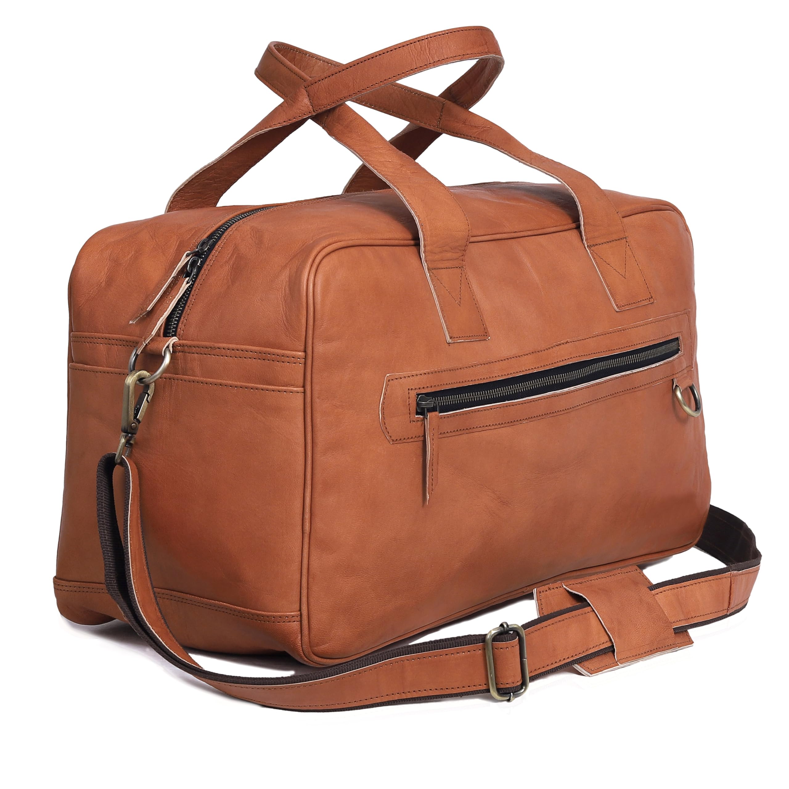 Vintage Leather Duffle Bag for Travel, Gym & Overnight Trips - Unisex Brown Duffle Bag (VC030) | Perfect for Weekend Getaways, Workouts & Business Travel