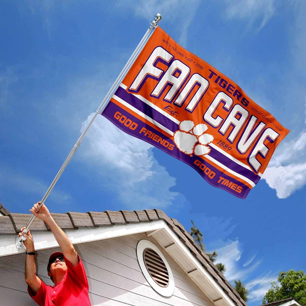 Clemson Tigers Fan Man Cave Banner Flag - Premium College Football Decor for Game Day, Tailgating & Home Office - Show Your Team Spirit