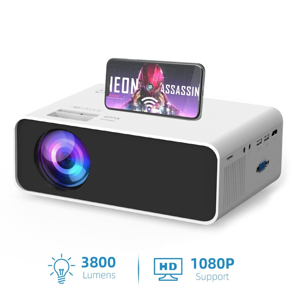 QUYNAGER E460 Mini LED Projector - Portable Movie Projector for iPhone, Android, USB, HDMI | Home Theater, Outdoor Camping, Gaming, Presentations (Black)