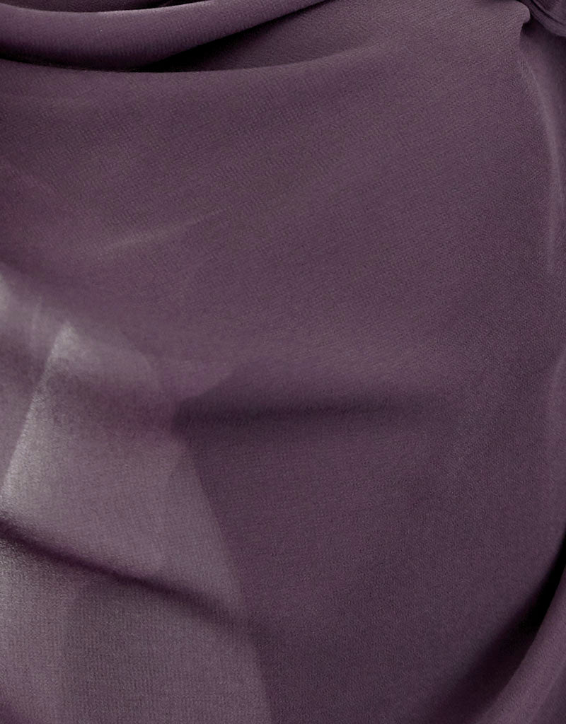 Elegant Chiffon Shawl in Dark Purple Shades - Perfect for Evening Parties, Weddings & Special Occasions