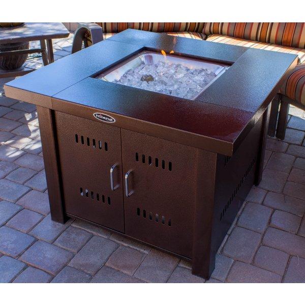 Hammered Bronze Square Fire Pit - Outdoor Fire Pit for Backyard, Patio, Camping - Durable & Stylish Fire Pit for Gatherings & Relaxation