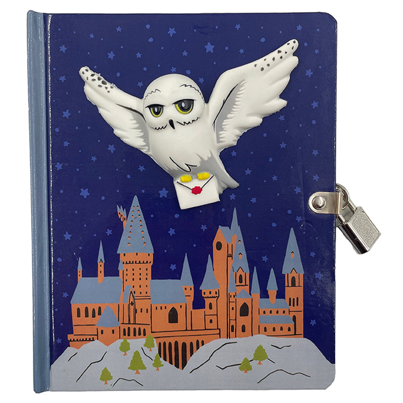 Harry Potter Hedwig Squishy Lock & Key Diary - Cute Owl Notebook for Journaling, Writing & Collectibles - Perfect Gift for Fans & School Use