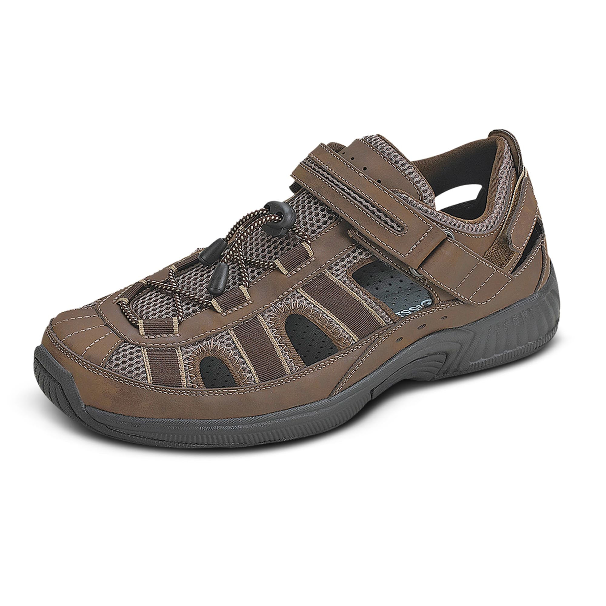 Orthofeet Men's Orthopedic Brown Leather Clearwater Sandals - Comfortable & Supportive Footwear for Plantar Fasciitis, Diabetes, Arthritis - Perfect for Walking, Travel & Summer Outdoor Activities