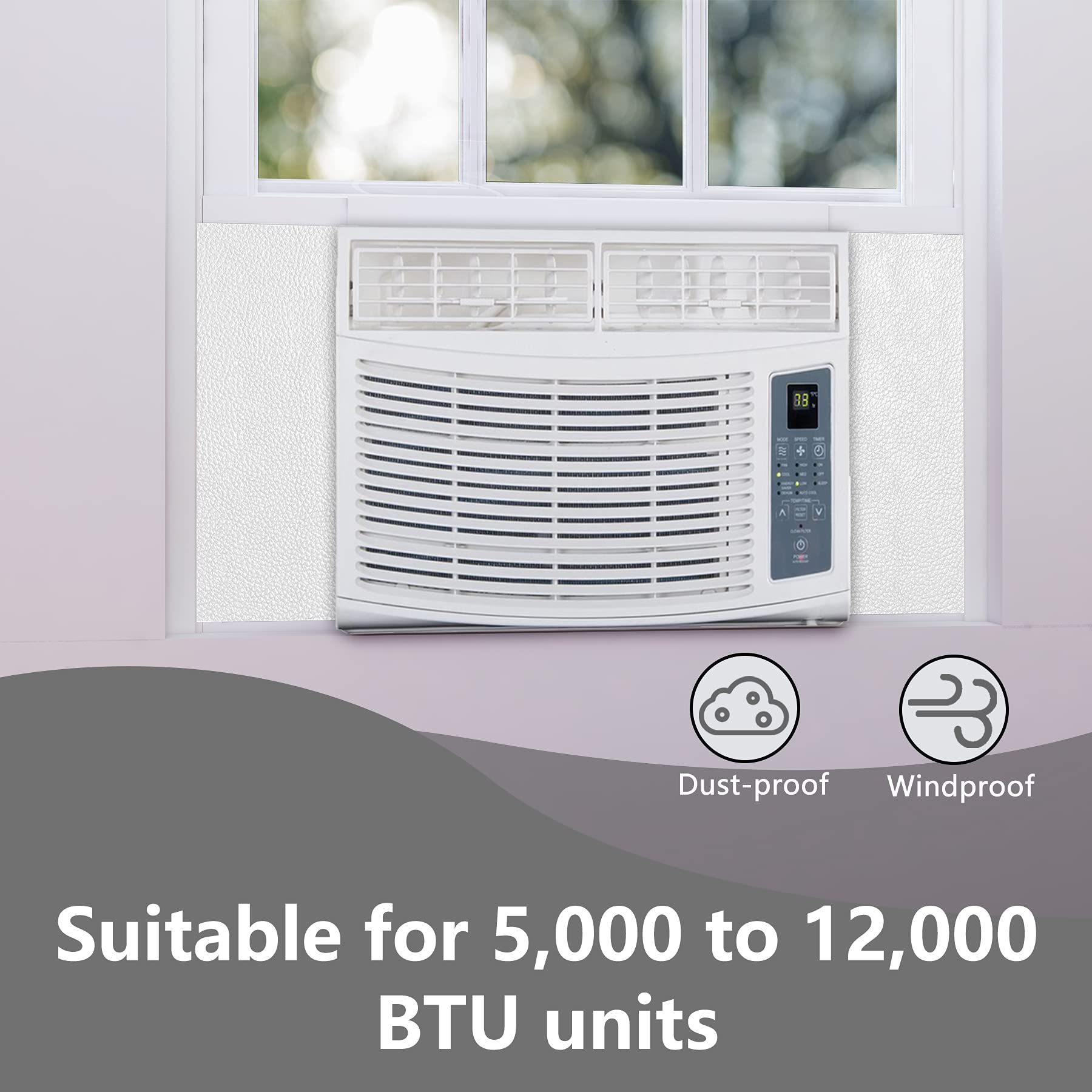 BJADE'S Window Air Conditioner Side Insulation Foam Panels - Summer & Winter AC Insulation Kit for Indoor Window AC Units | Energy Saving, Weatherproof Seal for Home & Office Use