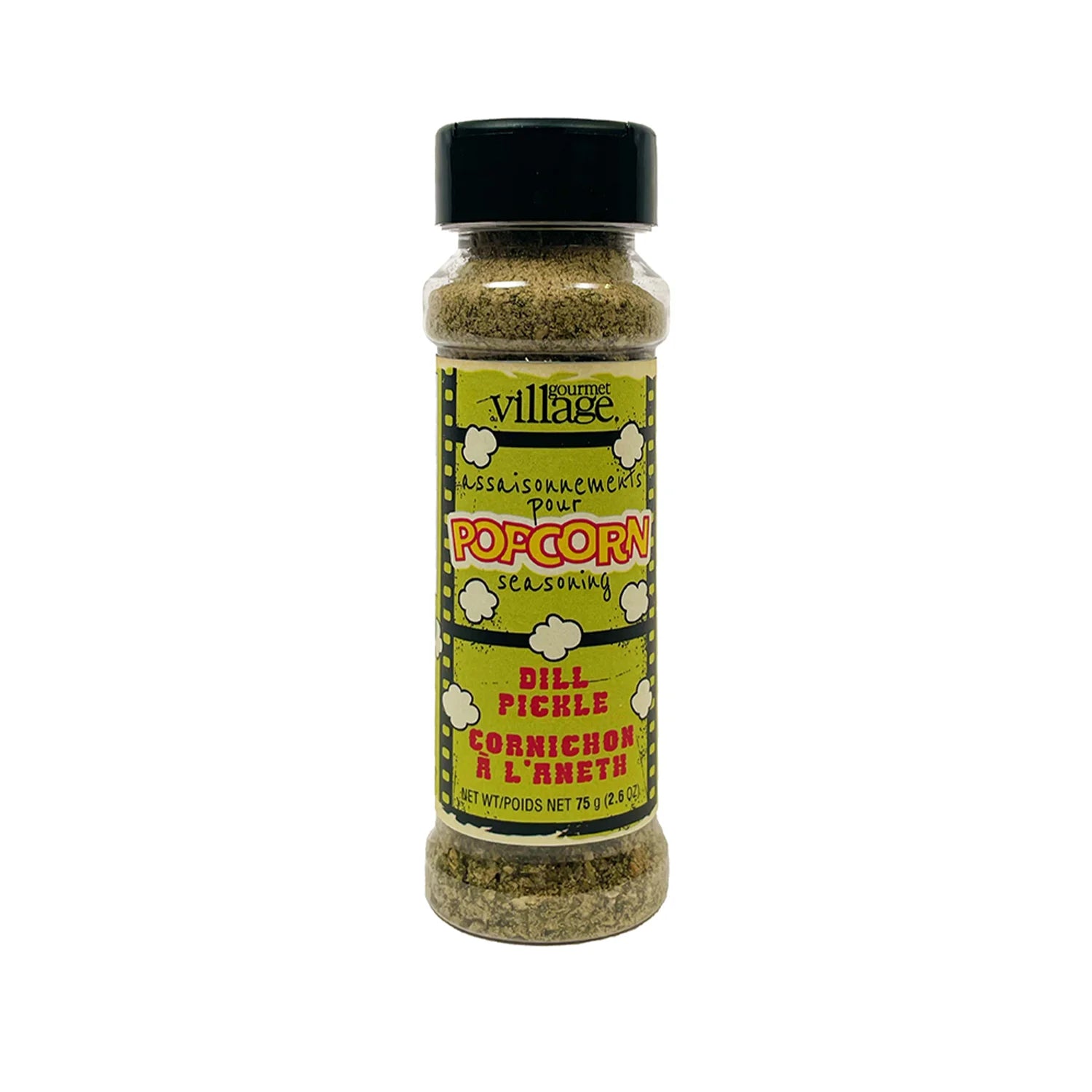 Gourmet Du Village Dill Pickle Popcorn Seasoning - Tangy & Zesty Flavor for Snacks, Chips & Movie Nights