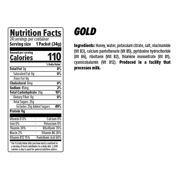 HS ENERGY GEL GOLD - Premium Energy Boost for Athletes & Outdoor Activities - Running, Cycling & Hiking Performance Enhancer