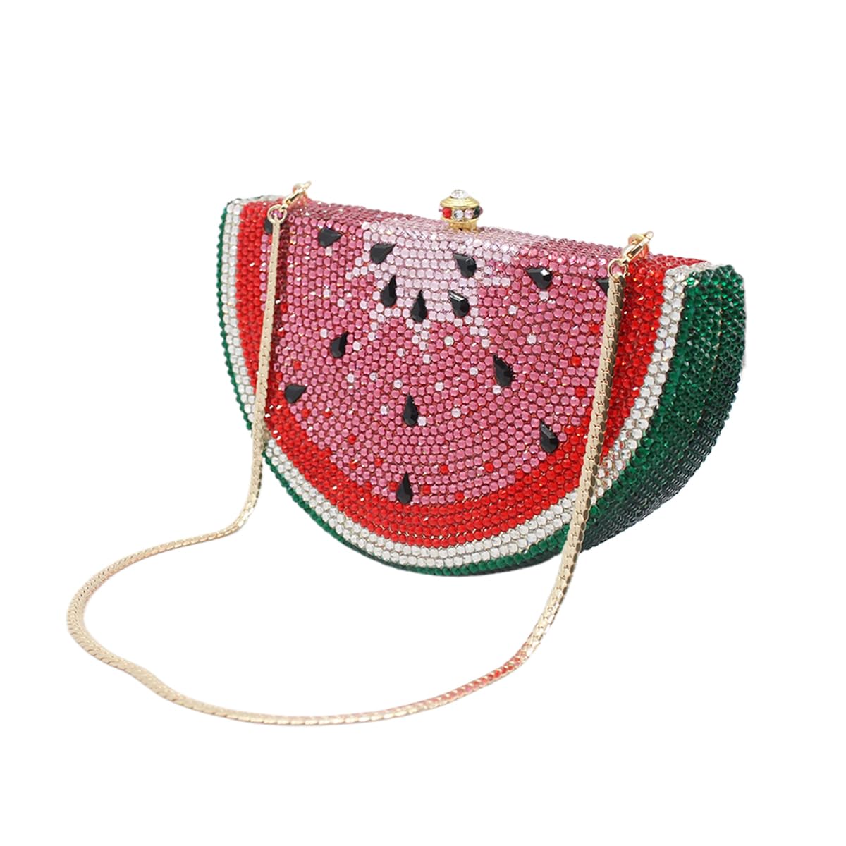 Sparkling Watermelon Rhinestone Evening Clutch for Women - Elegant Crystal Glitter Purse for Party, Wedding, Cocktail & Banquet | Perfect Prom, Date Night & Special Occasion Accessory
