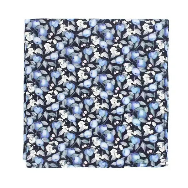 L A Smith Elvington Orchard Tie and Hank Set - Premium Liberty Fabric Necktie & Pocket Square Set for Men - Perfect for Weddings, Business Meetings & Formal Events