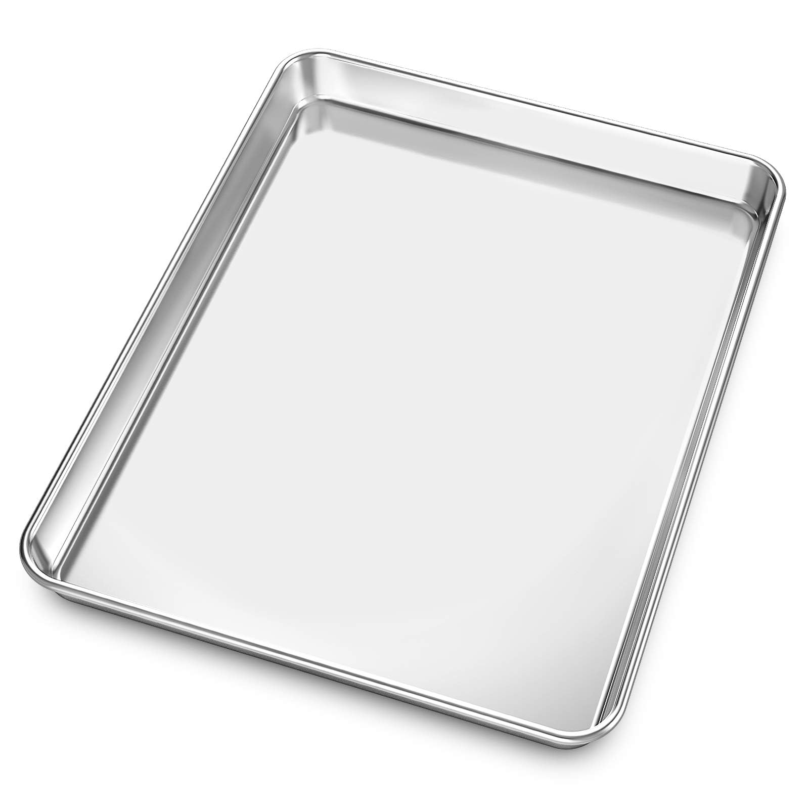 Premium Yododo Stainless Steel Baking Sheet - 12.4 Inch Non-Toxic Cookie Pan with Mirror Finish | Rust-Free, Dishwasher Safe | Perfect for Toaster Ovens, Cookies, Roasting & Meal Prep
