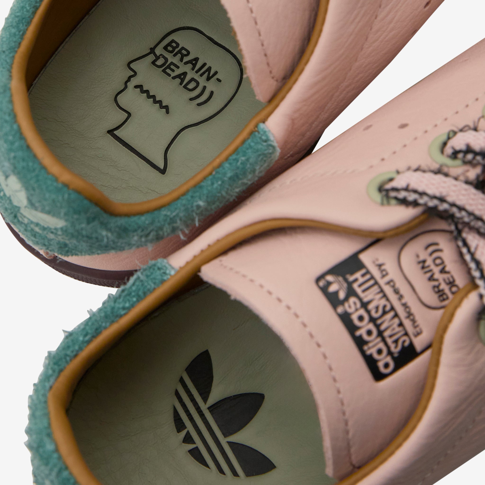 Brain Dead x Stan Smith Vapour Pink & Core Black & Mesa Sneakers - Limited Edition Collab Shoes for Streetwear & Skateboarding Fashion