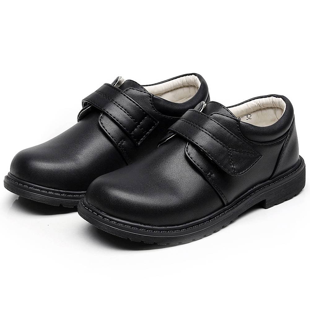 rismart Boys' Formal Prince Round Toe Oxford Dress Shoes with Hook & Loop Closure - Perfect for Weddings, School Events and Special Occasions