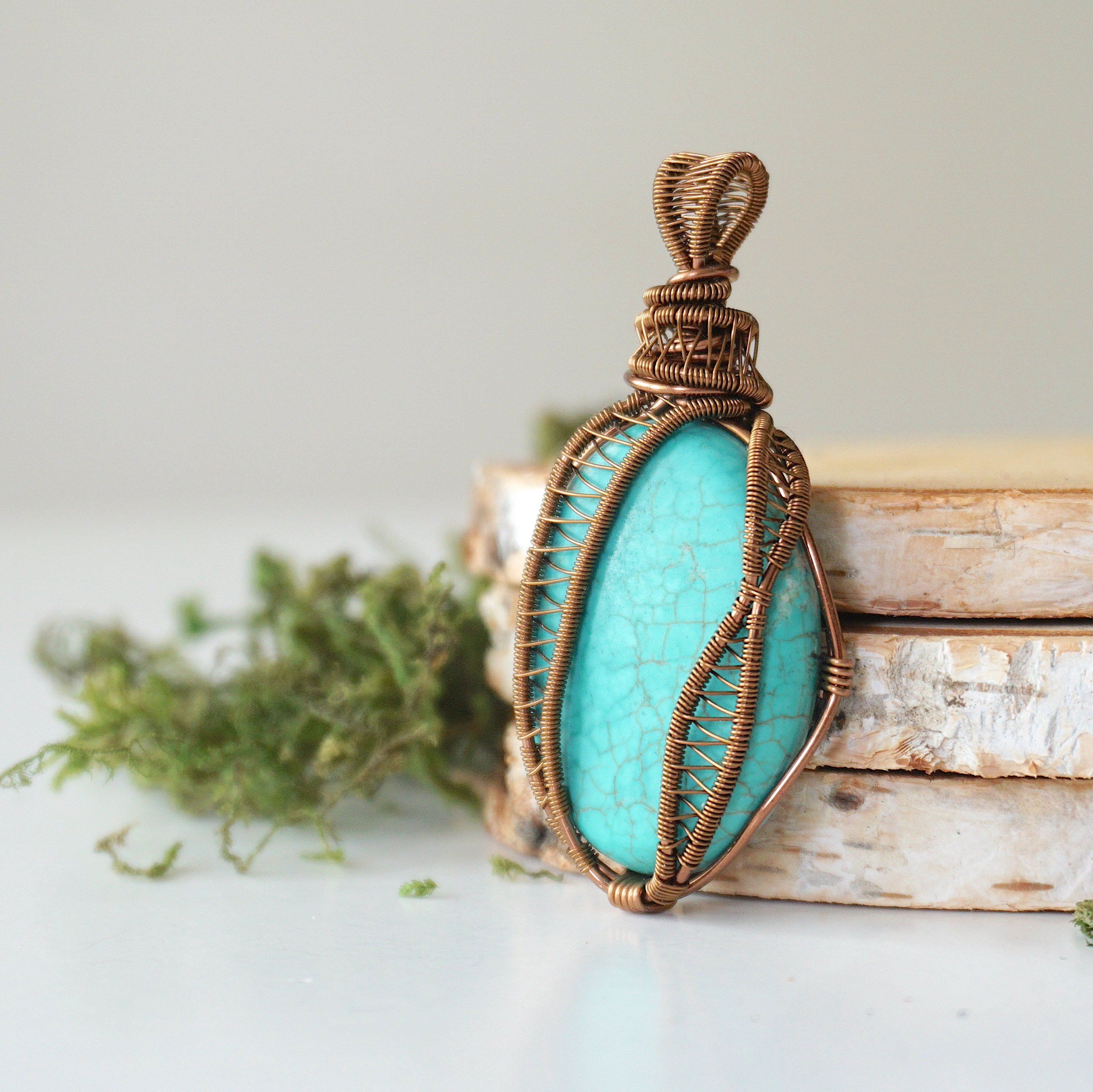 Vintage Turquoise Pendant Necklace in Antique Bronze - Boho Chic Jewelry for Women, Perfect for Casual Wear, Layering & Gift Giving