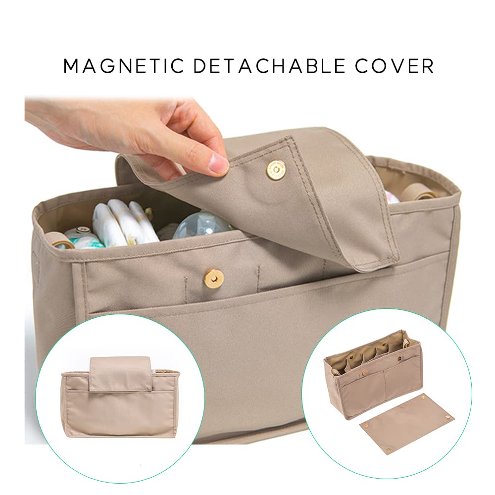 enreve Purse Organizer Insert - Handbag & Tote Bag Organizer for Longchamp, Diaper Bags & More (BLACK) | Perfect for Travel, Work & Everyday Use