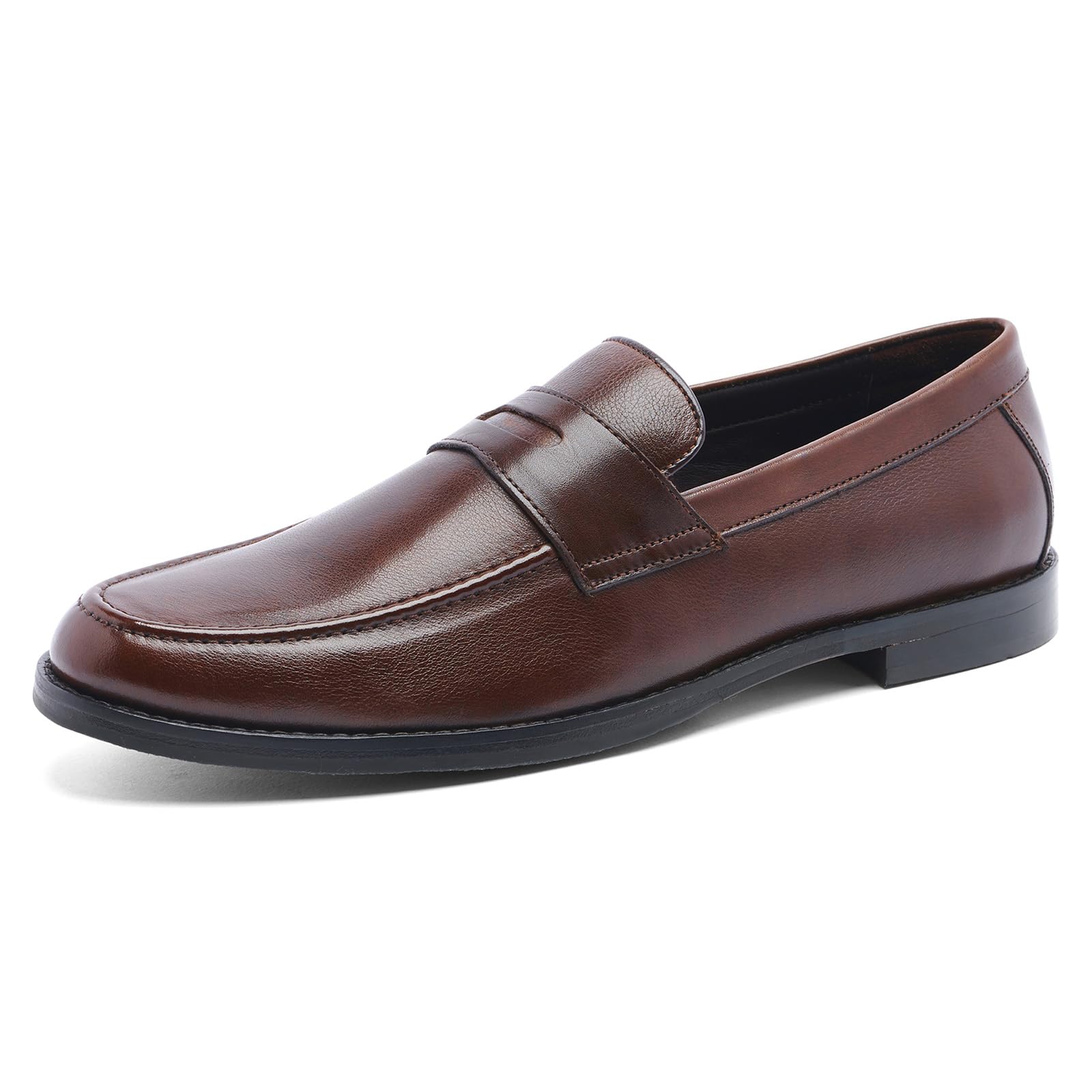Anthony Veer Sherman Men's Penny Loafers - Genuine Leather Blake Stitch Dress Shoes with Ortholite® Cushioned Footbed - Comfortable Business Casual & Office Wear
