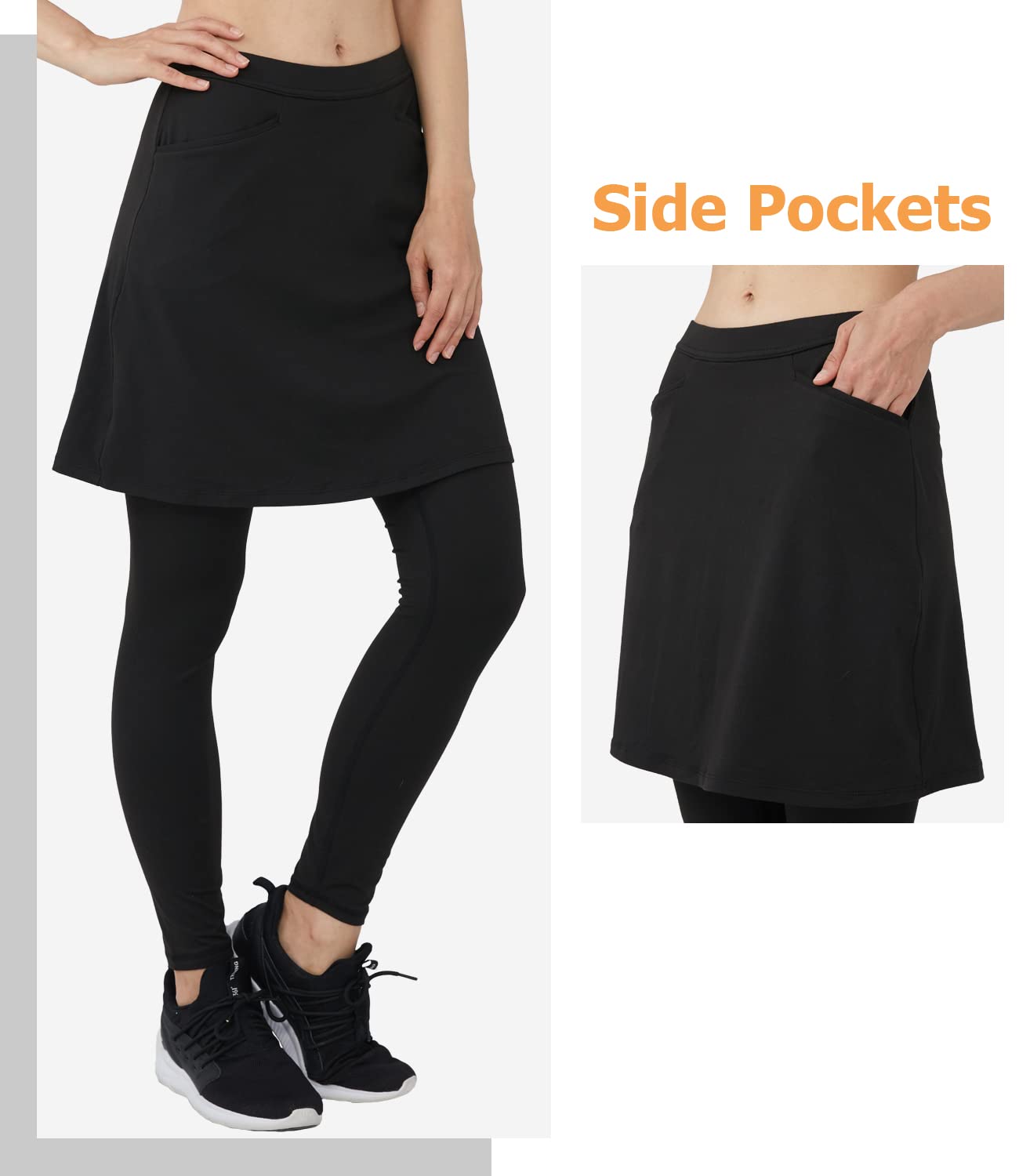 Alvon Women's Skirt with Attached Leggings - Modest Golf & Tennis Skirted Leggings for Active Wear - Perfect for Sports, Workouts, and Casual Outfits