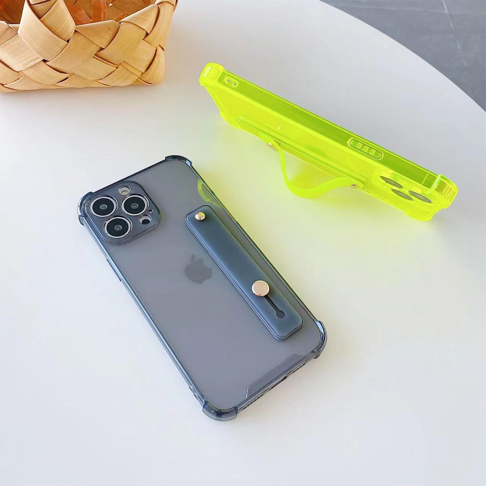 Siduater Shockproof iPhone 13 Pro Max Case 6.7 Inch - Clear TPU Protective Cover with Adjustable Wrist Strap, Kickstand & Rugged Bumper - Perfect for Outdoor Activities, Gym Workouts & Daily Protection (Green)